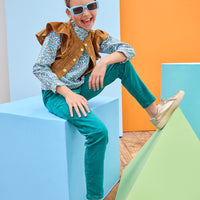 Twiggy Pants - Peacock Velvet