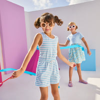 Rugby Romper - Blue Stripe