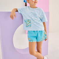 Boxy Tee - Frangipani Blue