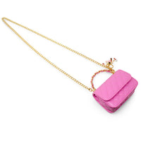 Girl's Classic Link Chain Top Handle Handbag: Red