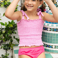 Smocked Tankini - Pinks