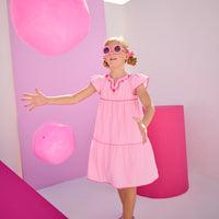 Positano Dress - Pink Embroidery