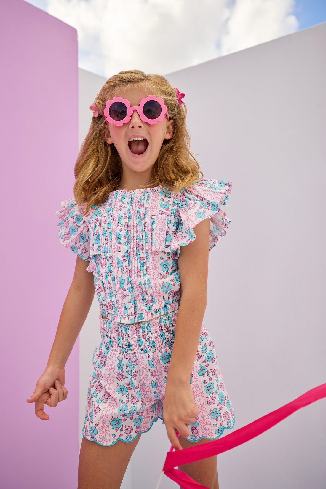 Annie Top - Marguerite Floral Pink