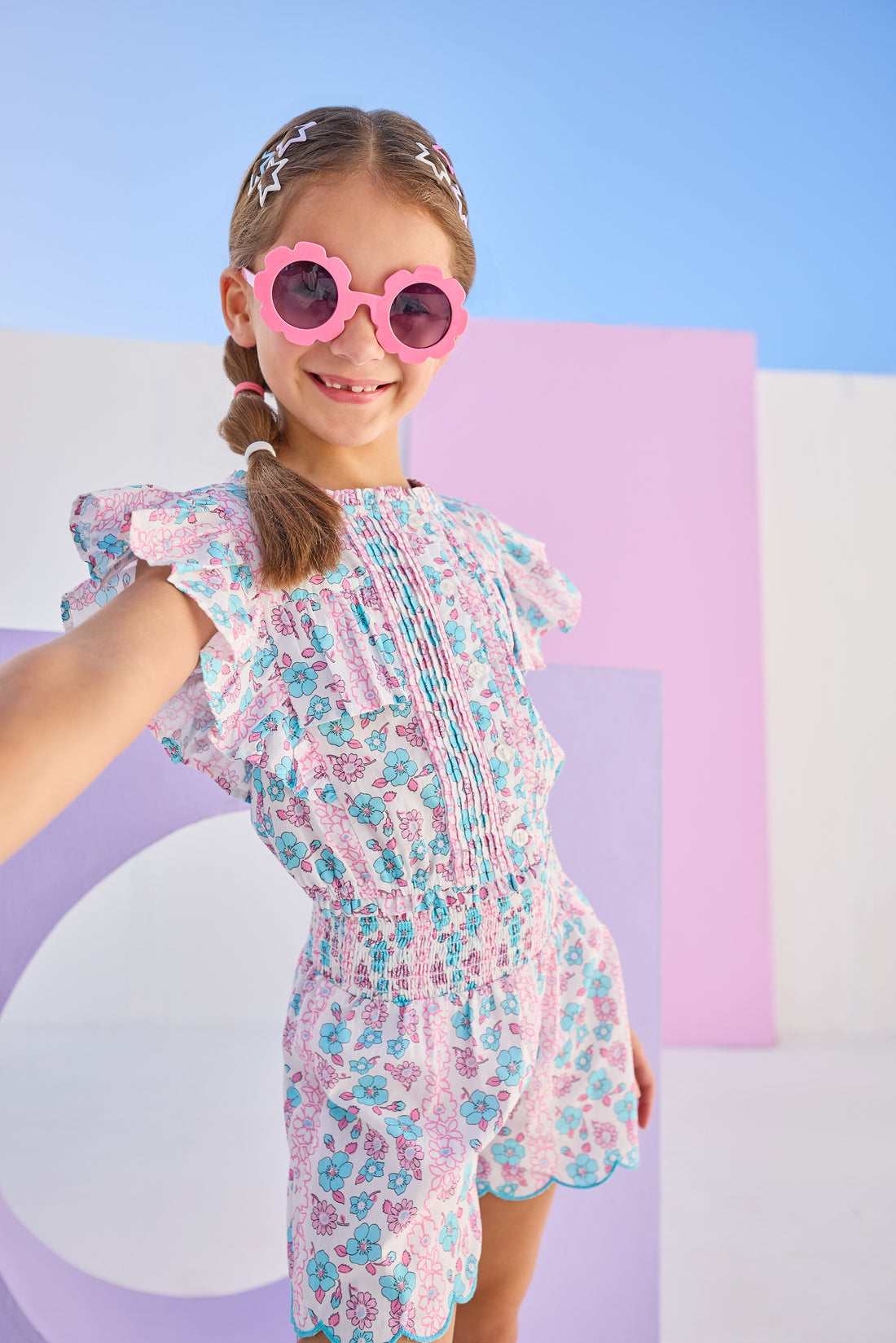 Annie Top - Marguerite Floral Pink