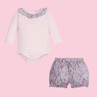 The Caroline Bubble can be paired with our BetsyBloomers offered in many different colors/patterns--BISBY girl
