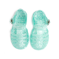 Aqua Glitter Jelly Sandals