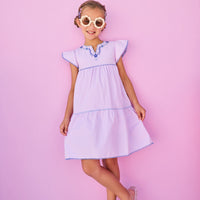 Positano Dress - Hydrangea Embroidery
