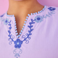 Positano Dress - Hydrangea Embroidery