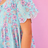 Riviera Dress - Marguerite Floral Aqua