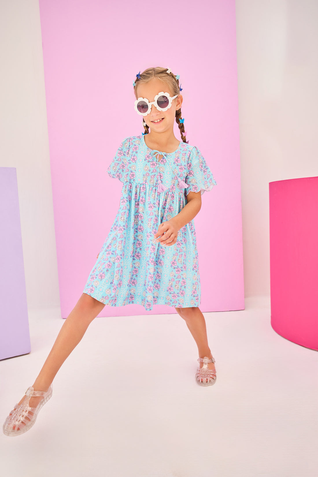 Riviera Dress - Marguerite Floral Aqua