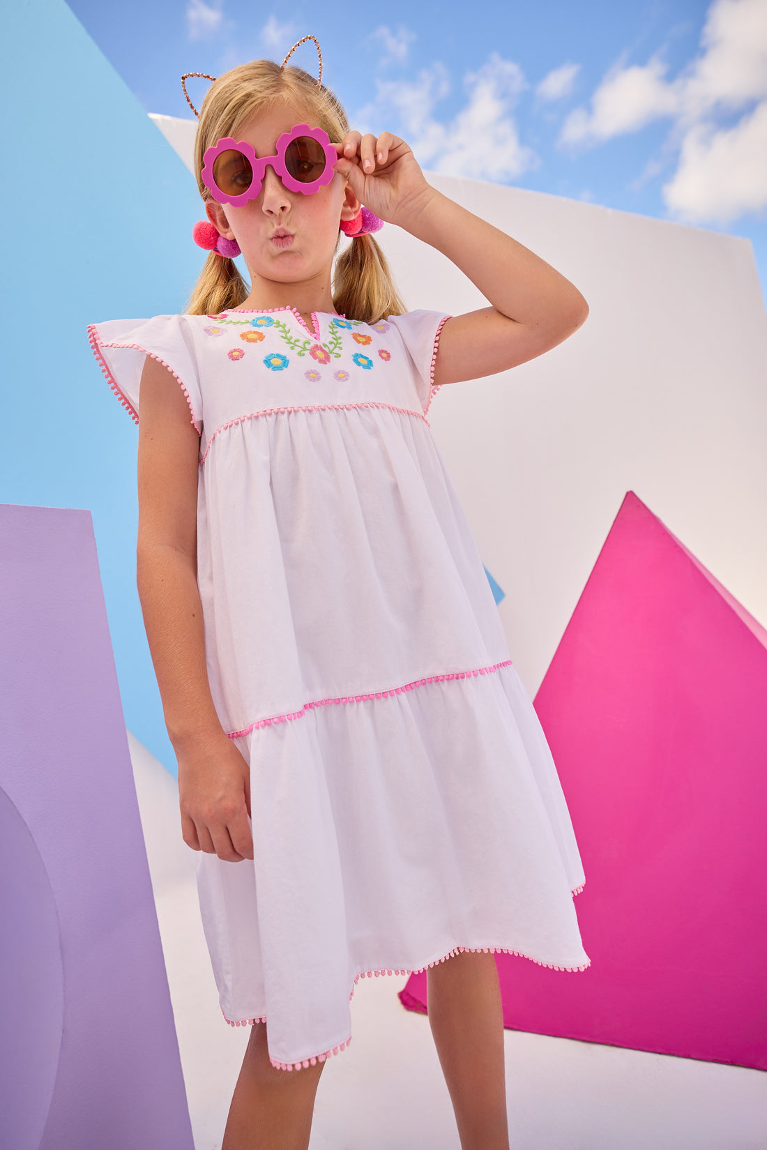 Positano Dress - Multi Embroidery