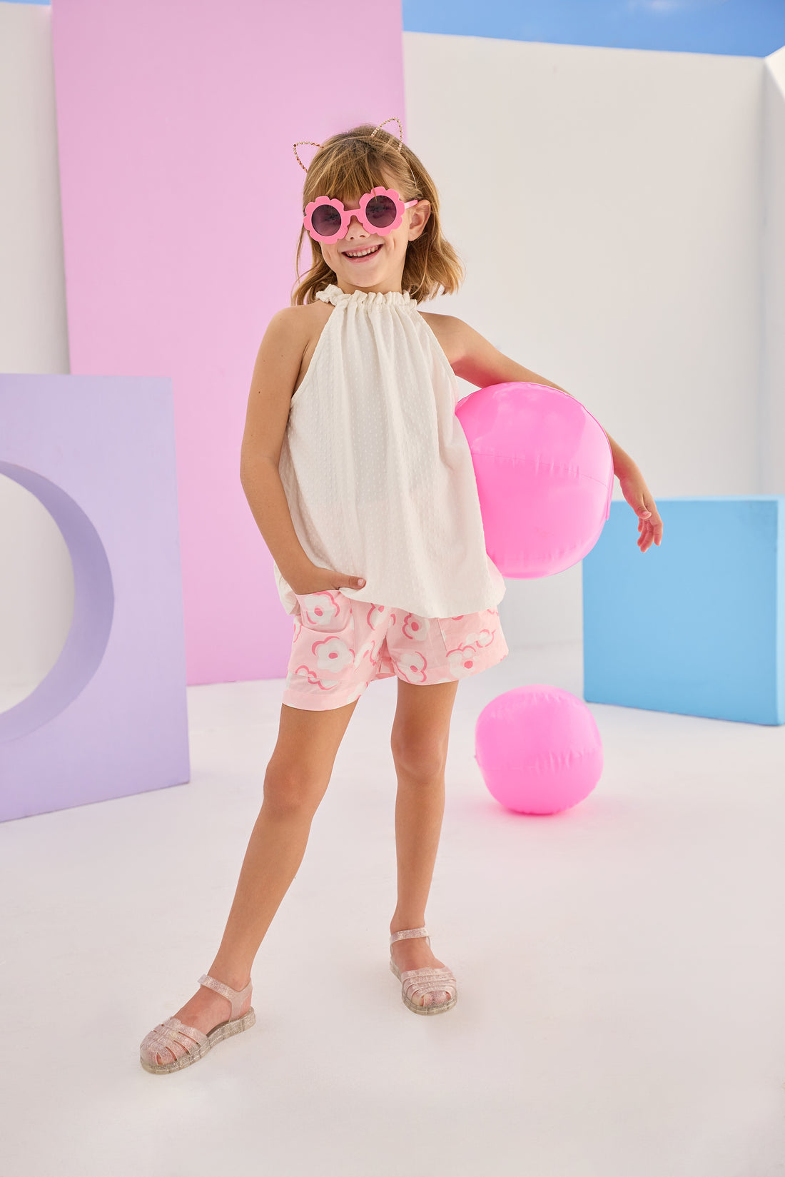 Mod Sleeveless Top - White Pointelle