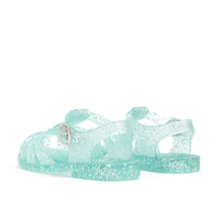 Aqua Glitter Jelly Sandals