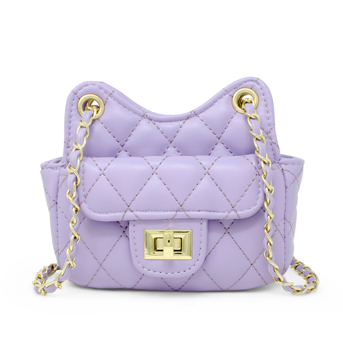 Girls Tiny Quilted Treasure Purse: Purple
