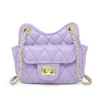 Girls Tiny Quilted Treasure Purse: Purple