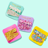 Set of colorful confetti hair clips
