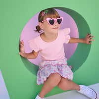 Two Tiered Skort - Pink Bloomsbury Blossoms