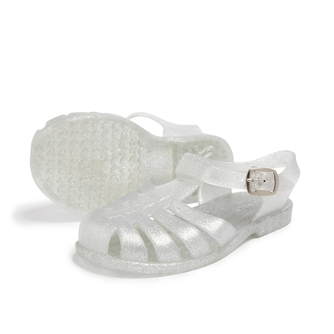 Clear Glitter Jelly Sandals