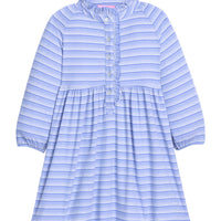 Amelia Dress - Blue Sparkle Stripe