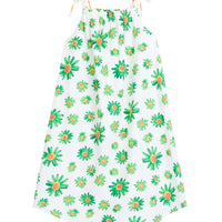 tween girls green daisy dress with tie straps