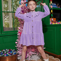 Model can be seen rocking our Western Dress in our Lilac Corduroy--BISBY girl