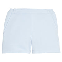 BISBY girl knit pique light blue shorts. Shorts feature an elastic waistband and two functional pockets for your active girl on the go.
