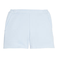 BISBY girl knit pique light blue shorts. Shorts feature an elastic waistband and two functional pockets for your active girl on the go.