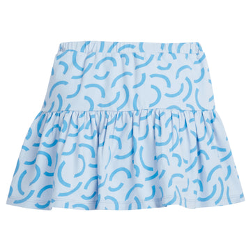 BISBY girl/tween skort with our fun Blue Ripple print. This skort has built in shorts underneath and an elastic waistband for your active BISBY girl!