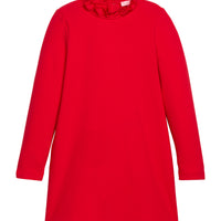 Red Long Sleeve dress with ruffles around the neckline--ToryDress BISBY girls/teens