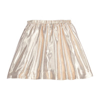 Girl/Tween skort in our Gold metallic color which has an elastic waistband and built in shorts underneath-BISBY