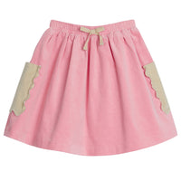 Colorblock Circle Skirt - Pink & Cream