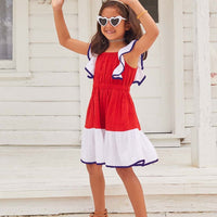 Red white and blue sundress for girls and tweens by bisby fourth of july dress