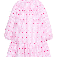Jody Dress - Magenta Clip Dot Stripe