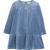 Lisle Dress - Dusty Blue Velour