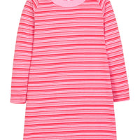Long Sleeved T-Shirt Dress - Cambridge Crimson Stripe