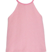 tween girls pink and white striped halter tank