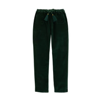 girls tween clothing velvet pants with elastic waist that pull on and front pockets and tassel draw string