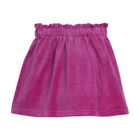 Girls/Tween skirt in our Magenta Velour. Skirt features an elastic waistband and the fabric is a stretchy velour for a comfortable relaxed fit-BISBY