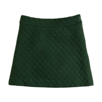 BISBY girl skirt, girls mini skirt, girls quilted skirt, girls green skirt, girls tween clothing