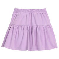 Girls/tween lavendar corduroy skort that features an elastic waistband and built in shorts for a secure but relaxed fit.