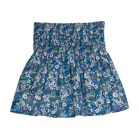Shirred Circle Skirt - Brookline Blossoms Blue