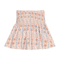 Shirred Circle Skirt - Verbier Vines Orange