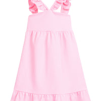 tween girls pink strappy dress with ruffles