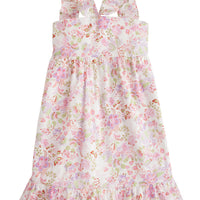 BISBY girls soho dress with cross ruffle sleeves and violet floral print