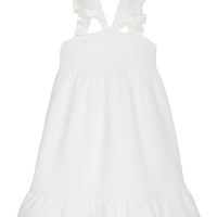 tween girls with pique dress with ruffle sleeves