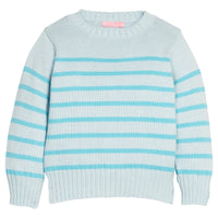 Tween/Girls blue and aqua striped sweater.