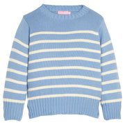 Girls/tween blue and white striped sweater.