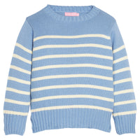 Girls/tween blue and white striped sweater.