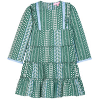 Tiered Porto Dress - Fairfield Forest Stripe