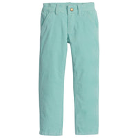 Solid Aqua corduroy straight leg pant--TwiggyCords BISBY girl/teen